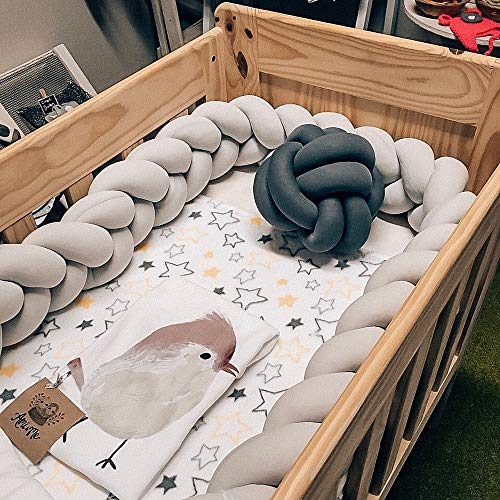 infant soft pad braided crib bumper knot pillow cushion cradle decor for baby girl and boy