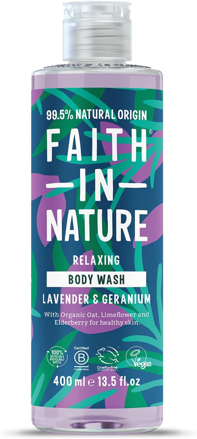 Faith In Nature Lavender & Geranium Body Wash 400 ml Vegan Cruelty Free