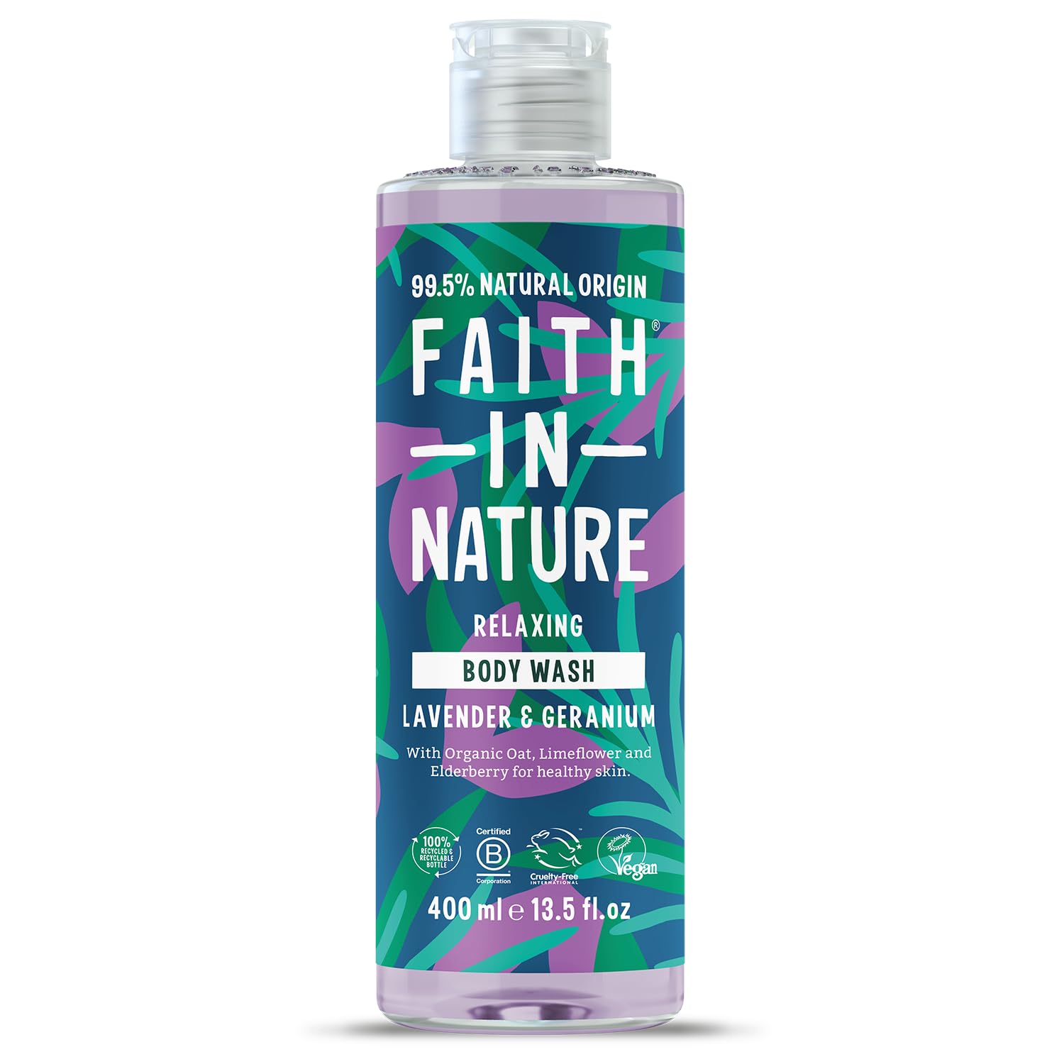 Faith In Nature Natural Lavender and Geranium Body Wash, Relaxing Shower Gel, Vegan and Cruelty Free, No SLS or Parabens, 400 ml — image 1
