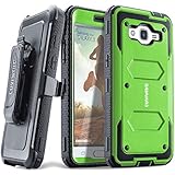 COVRWARE® Samsung Galaxy J1 (2016) J120 / Galaxy Amp 2 / Galaxy Express 3 [Aegis Series] Built-in [Screen Protector] Heavy Duty Full-Body Rugged Holster Armor Case [Belt Swivel Clip][Kickstand], Green