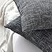 Kevin Textile Pillow Case Faux Linen Toss Soft Throw Cushion Covers for Couch, Invisible Zipper, 18x18 inches(Set of 2, Black)