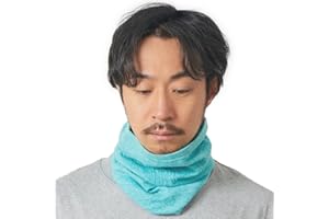 CHARM Neck Warmer for Women and Men - Warm Organic Cotton Headbands Made in Japan Ear Beanie Head Band Blue