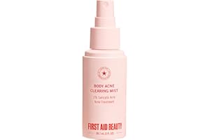 First Aid Beauty Body Acne Spray - Maximum Strength Body Acne Treatment With 360-Degree Sprayer - 2% Salicylic Acid Formula, (3.0 oz)