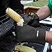 WISH4U Black Silicone BBQ/Cooking Gloves- Internal Finger Thicken Heat Resistant Layer Oven Mitts for Grilling,BBQ, Kitchen – Safe Handling of Pots and Pans– Cooking & Baking Non-Slip Potholders