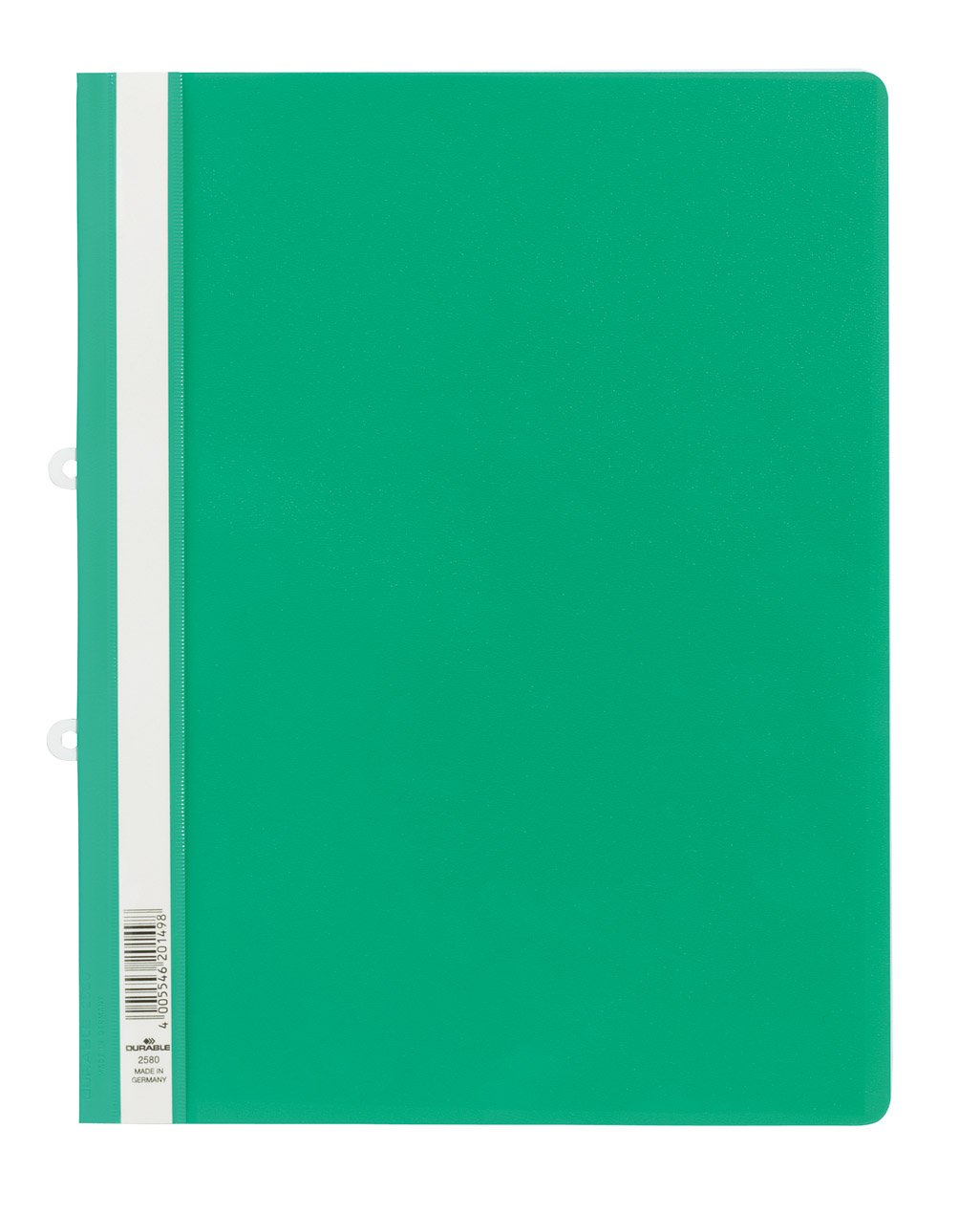 Durable Clear View A4 Document Folder Green | Transparent Front Cover | Pack of 25 Folders | Perfect For Holding A4 Punched Documents