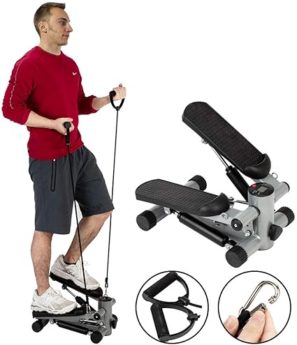 step machine with resistance bands