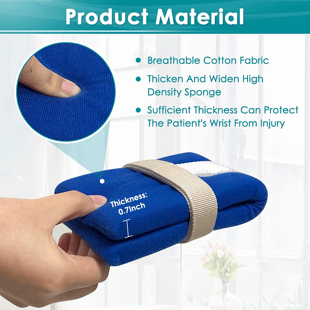 NEPPT Bed Restraints for Elderly Dementia Patients Ankle and Wrist Restraints Limb Holders Hospital Bed Rails for Elderly Adults Safety Medical Bed Restraints Straps for Seniors Soft Padded (4 PCS)