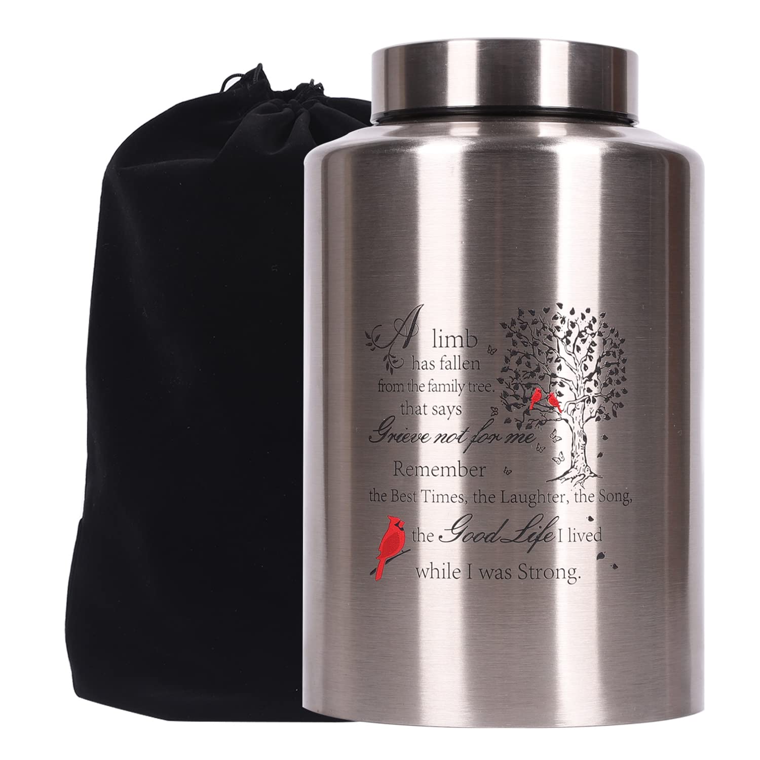Youdear Memorials Urn for Human Ashes - Adult Cremation Urn (Silver, Tree of Life)