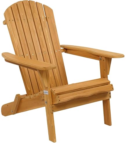 Amazon.com: Casafield Folding Adirondack Chair, Cedar Wood Outdoor
