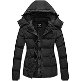 GGleaf Women's Winter Coats (Standard & Plus Size) Quilted Puffer Jacket Warm Snow Coat with Removable Hood
