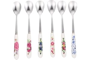 CALLARON Vintage Decor 6Pcs Coffee Spoon Ice Cream Spoon Handle Spoon Ice Tea Spoon for Stirring Coffee Spoons