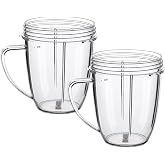 Joyparts Replacement Parts Cups，Compatible with Nutribullet Blender 600W &amp; 900W (2 18oz mugs)