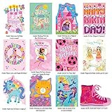 Peaceable Kingdom Birthday Card Set for Girls - Box of 12 Cards and Envelopes