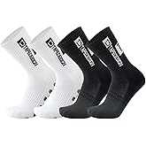 TsuvyXeg Soccer Socks Grip Sports Socks Non Slip Athletic Football Socks for Boys 2 Pairs