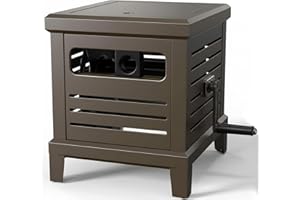 Relhost Hose Reel, Heavy Duty Metal Deck Box Hideaway Holds 125 ft x 5/8" Hose, Garden Hose Reel with Never-Leak System, Manual Crank Handle, Hose Guide, Ideal for Yards, Patios, and Garden Sheds