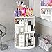 Makeup Organizer 360 Rotating Cosmetics Storage Box, Adjustable Multi-Function Cosmetic Storage Unit, Large Capacity, Fits Different Types of Cosmetics and Accessories(White)