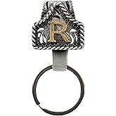 XZYLY Vintage Western Cowboy Letter Keychain,Handmade Metal A-Z Initial Key Chain Clip,Personality key holder for Pocket&Bag