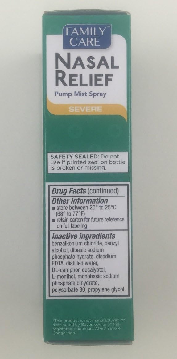 3 Pack - Family Care Nasal Relief Anti-drip Pump Mist - Oxymetazoline HCl: Health & Personal Care