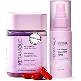 Keranique Hair Growth System - KeraViatin Vitamins with Biotin, Vitamin B, and Curcumin, Lift and Repair Treatment Spray for Instant Volume, 30 Days Supply