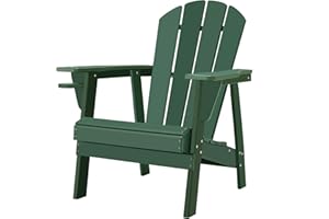 Restcozi Adirondack Chairs, HDPE All-Weather Adirondack Chair, Fire Pit Chairs (Classic, Dark Green)