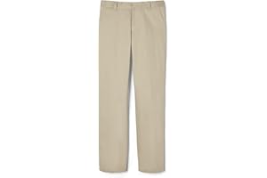 French Toast Big Boys' Flat Front Double Knee Pant with Adjacent Waist, Khaki, 20