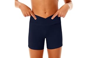 Girls Yoga Shorts Teen Gymnastics Dance Volleyball Athletic Slim Biker Pants Casual Comfy Running Workout Basic Tights