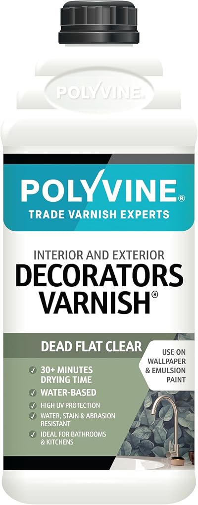Polyvine Decorators Varnish Dead Flat 2L Water Resistant UV Protection