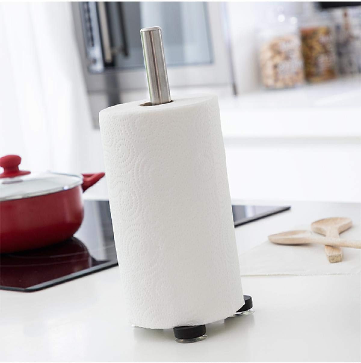 Stainless Steel Kitchen Paper Roll Towel Holder Stand Rack with Suction