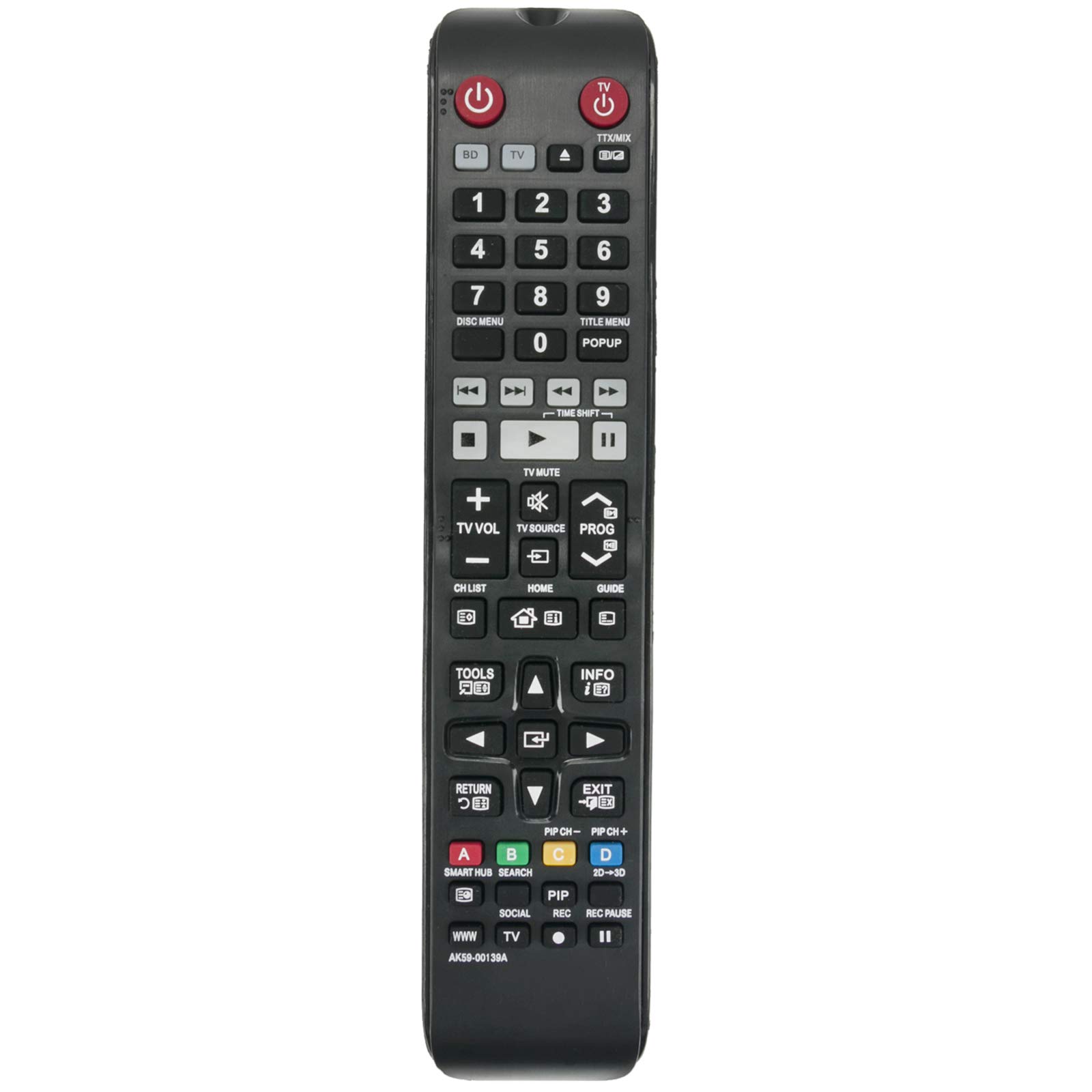 VINABTY AK59-00139A Replacementd Remote Fit for Samsung BD-HDD Combo Blu-ray Player BD-E8300 BD-E8500 BD-E8900 Remote