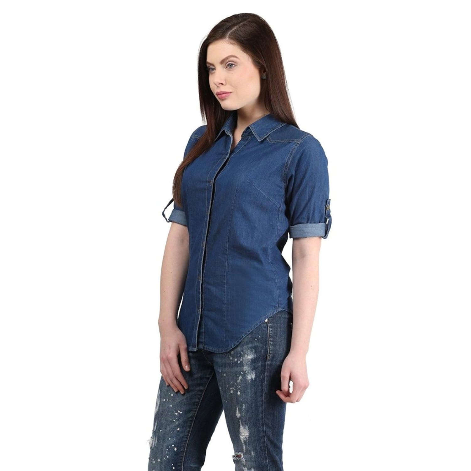 buynewtrend denim shirt for women/girls