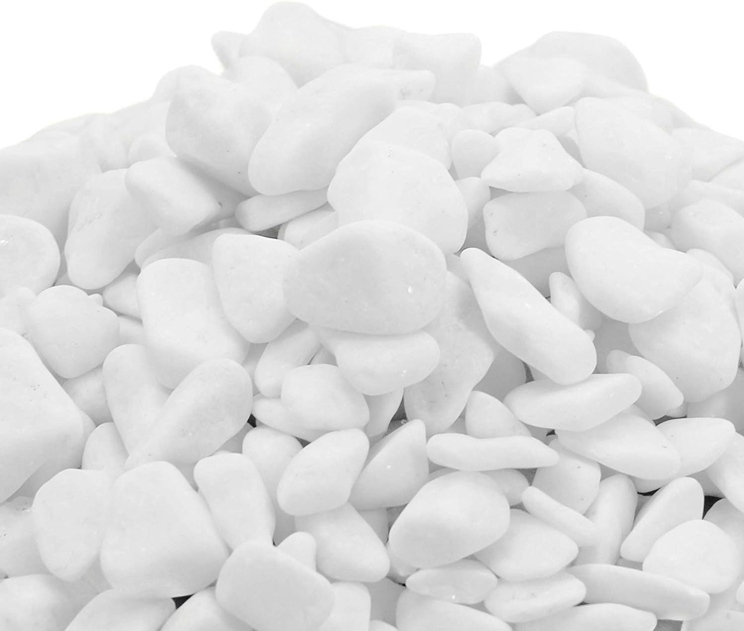 Royal Ram Snow White Decorative Pebbles - 3/8”-1/2" - for Gardens, Vase Filler, Aquariums and Water Features (2 Pounds)