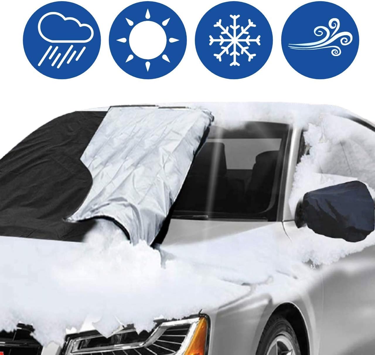 Genrise Car Windscreen Cover GENERISE Reversible All Seasons Car Screen