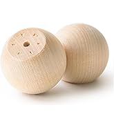 Pinehurst Crafts Unfinished Wood Ball Knobs, Perfect for Kitchen Cabinet Knobs, Furniture DIY, Dresser Drawer Pulls or Crafting, 1-1/4 Inch, Pack of 10