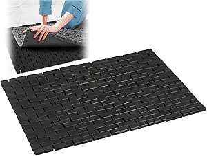 Amazon.com: Black Bath Mat for Bathroom, 16 x 24 Inches (W x L) Bamboo ...