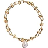 Myrvynte 14k Gold Pearl Bracelets for Women with Natural Freshwater Pearls, Dainty Fashionable Gold Bangle Bracelets, Hypoallergenic Gold Jewelry Accessories for Women，Valentine's Day gift