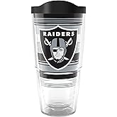 Tervis NFL Las Vegas Raiders - Hype Stripes Made in USA Double Walled Insulated Tumbler Travel Cup Keeps Drinks Cold & Hot, 24oz, Classic