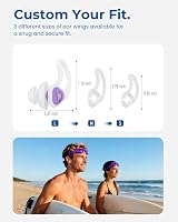 Hearprotek Swimming Ear Plugs Adults 2 Pairs Silicone Purple view 4