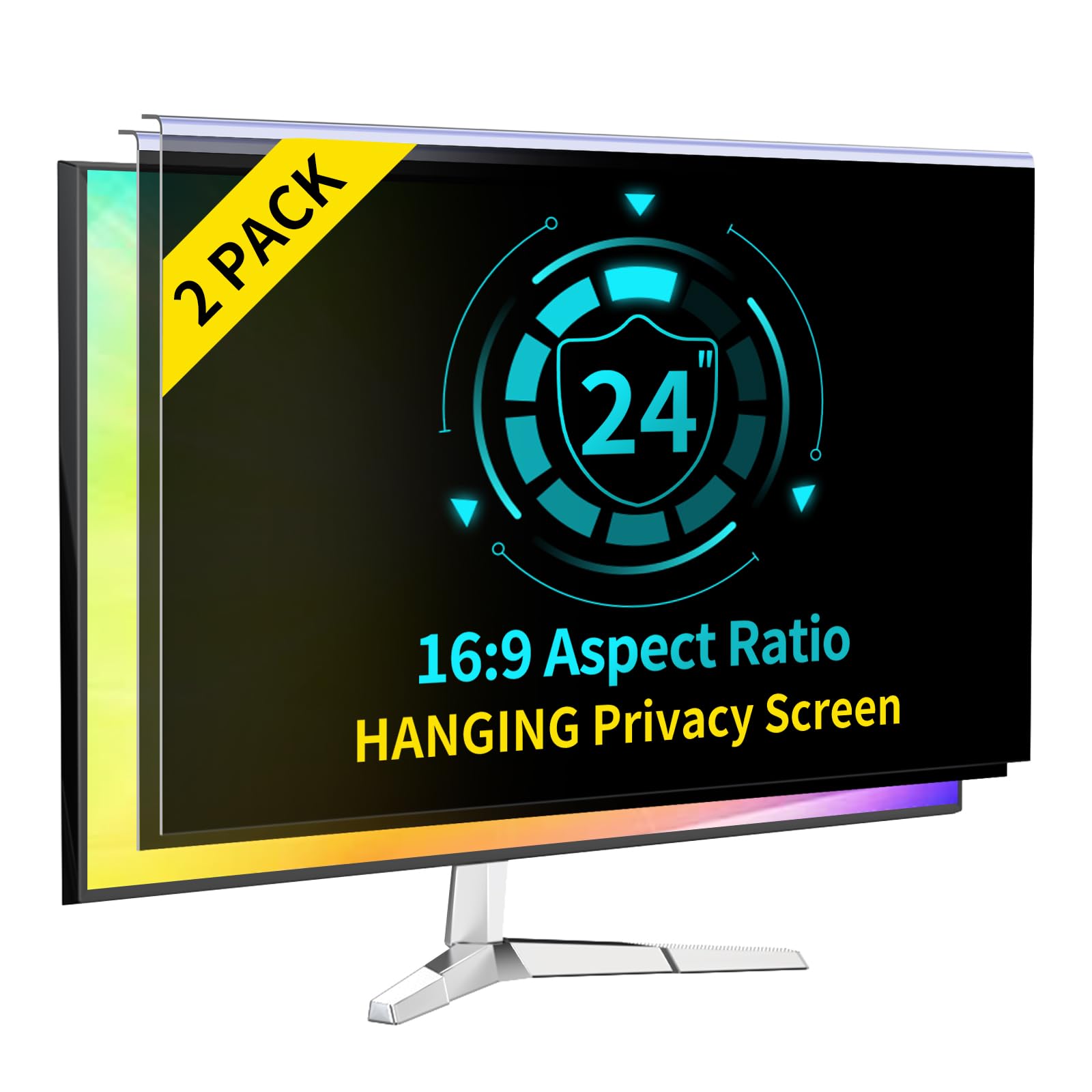 Photo 1 of DEJIMAX [2-Pack] 24 Inch Computer Privacy Screen for 16:9 Computer Monitor, Anti-Blue Light Monitor Privacy Screen Fliter, Anti-UV Computer Screen Privacy Shield, Universal 23.6'', 23.8'', 24''