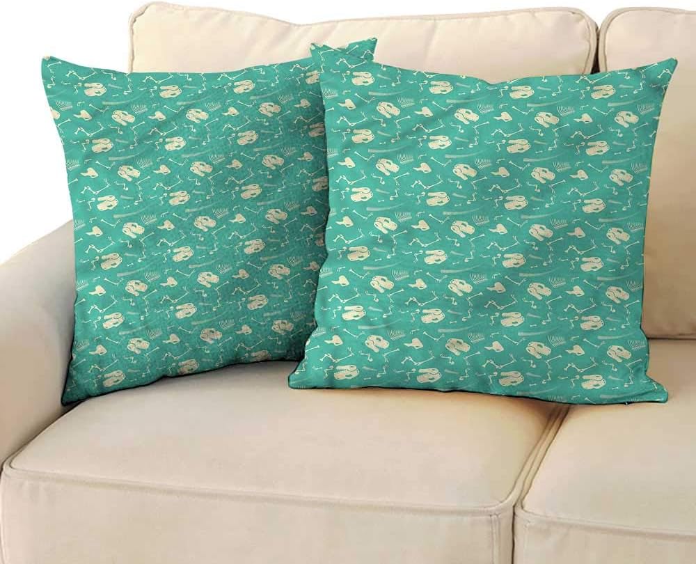 RuppertTextile Dinosaur Party Creative Pillowcase Fossil Animal Suitable for Hair and Skin Health W23 x L23