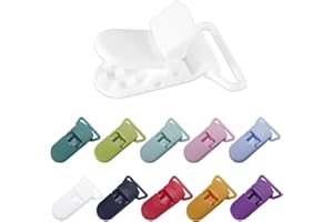 DEMEARLY 10-Pack Pacifier Clip Replacement Ends - BPA-Free Plastic Fasteners for DIY Baby Crafts, Sewing Bibs & Blankets Straps (3/4 Inch, 10 Color)