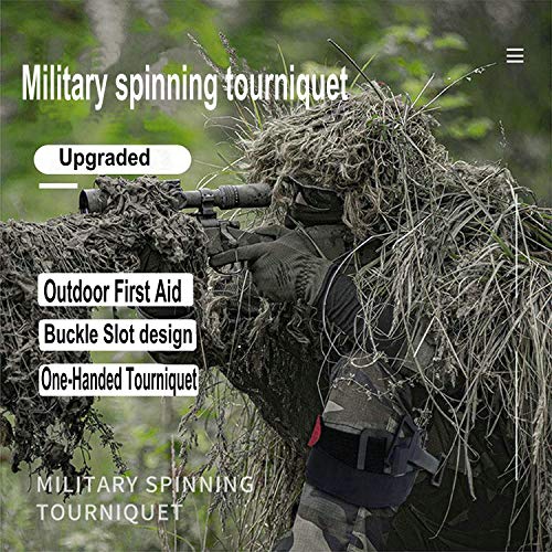 Jwxstore J0416001 Tourniquet Tactical Emergency Outdoors Spinning Military One-Handed Medical First Aid Equipment, Black, 2 Piece