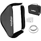 Godox Softbox with Bowens Mount Speedring, Diffuser, Bag - 24" x 24" | Portable and Collapsible, Suitable for Studio Photography, Portrait Shooting