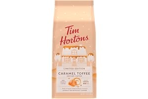 Tim Hortons 12oz Ground Bag, Caramel Toffee Flavored 100% Arabica Coffee