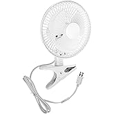 JOEY'Z 6 INCH - 2 Speed - Adjustable Tilt, Whisper Quiet Operation Clip-On-Fan with 5.5 Foot Cord and Steel Safety Grill (1, 6" Fan with 5 FT Cord)