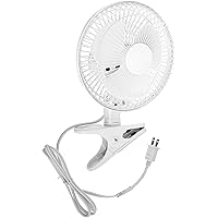 JOEY'Z 6 INCH - 2 Speed - Adjustable Tilt, Whisper Quiet Operation Clip-On-Fan with 5.5 Foot Cord and Steel Safety Grill (1,