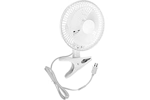 JOEY'Z 6 INCH - 2 Speed - Adjustable Tilt, Whisper Quiet Operation Clip-On-Fan with 5.5 Foot Cord and Steel Safety Grill (1, 6" Fan with 5 FT Cord)