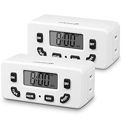 Fosmon 24 Hour Programmable Digital Timer Outlet