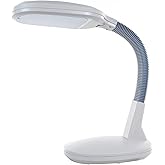 LED Desk Lamp - Sunlight Lamp with Adjustable Gooseneck Arm - Home and Office Desk Lamps Great for Reading and Crafting by Lavish Home (White)