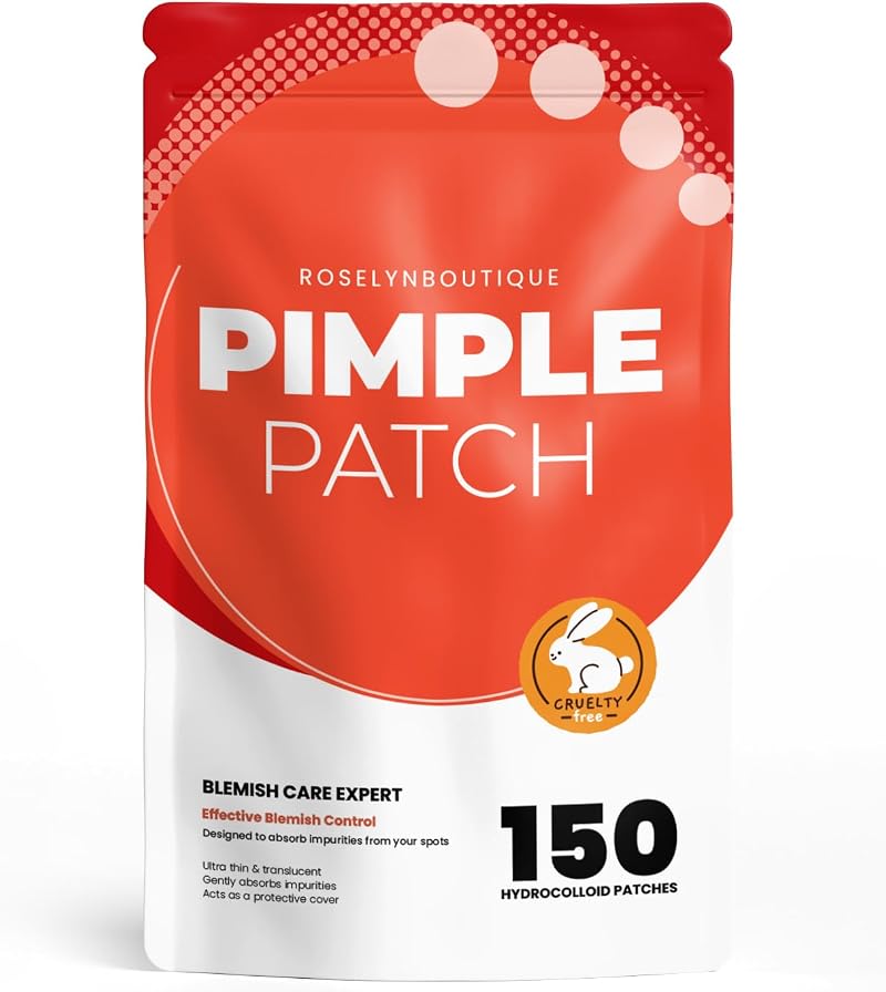 ROSELYNBOUTIQUE Pimple Patches 150 Dots 4 Sizes Hydrocolloid Face Set