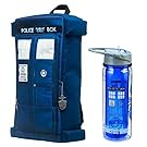 Doctor Who Unique Shaped Tardis Backpack & Tritan Water Bottle School Bundle Set